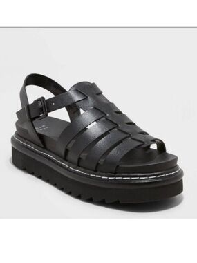 A new day - Monroe platform sandals Black Size 9.5 NWOB
